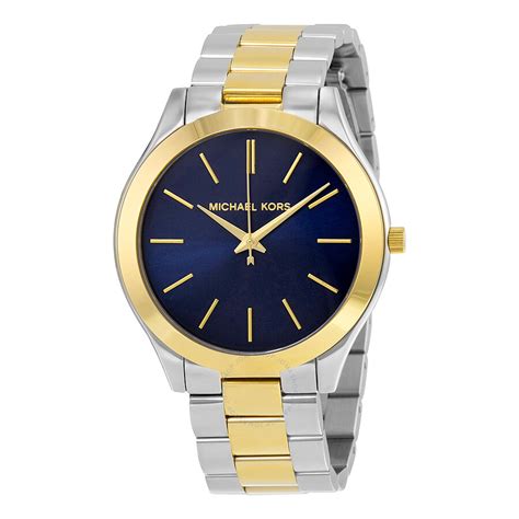 michael kors women's slim runway navy blue|Michael Kors runway watch.